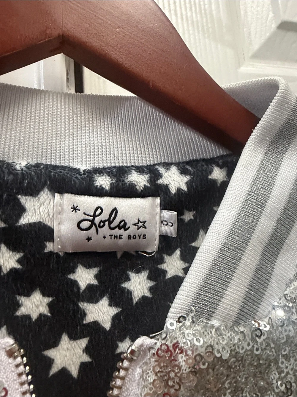Lola + the boys sequin unicorn bomber jacket girls size 8